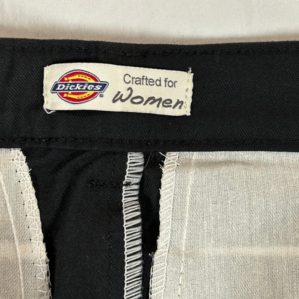 Dickies Women Black Cargo Work Pants Wide Leg Raw Hem Utility Streetwear 10x37 - Picture 7 of 11